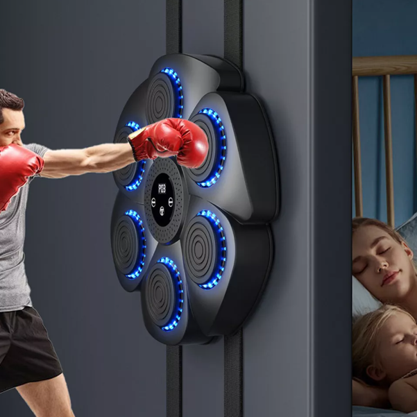 Unisex interactive boxing pad with RGB LED lights for engaging fitness training & home gym workouts.