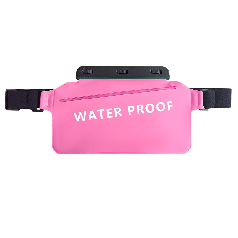Durable waterproof waist bag, IPX8 rated, ideal for running, travel, and keeping valuables dry outdoors.