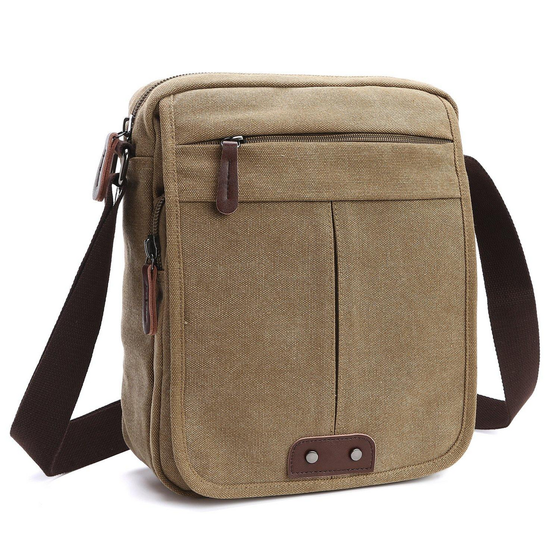 Versatile green canvas shoulder bag. Unisex crossbody perfect for everyday, travel, and keeping essentials organized.