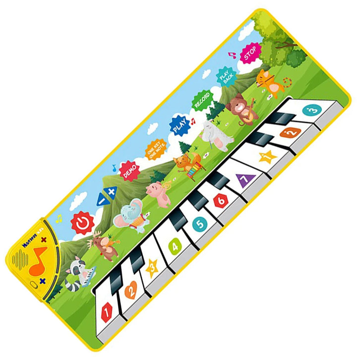 Toddler musical piano dance mat. Educational toy for child development & early learning. Interactive fun for kids.