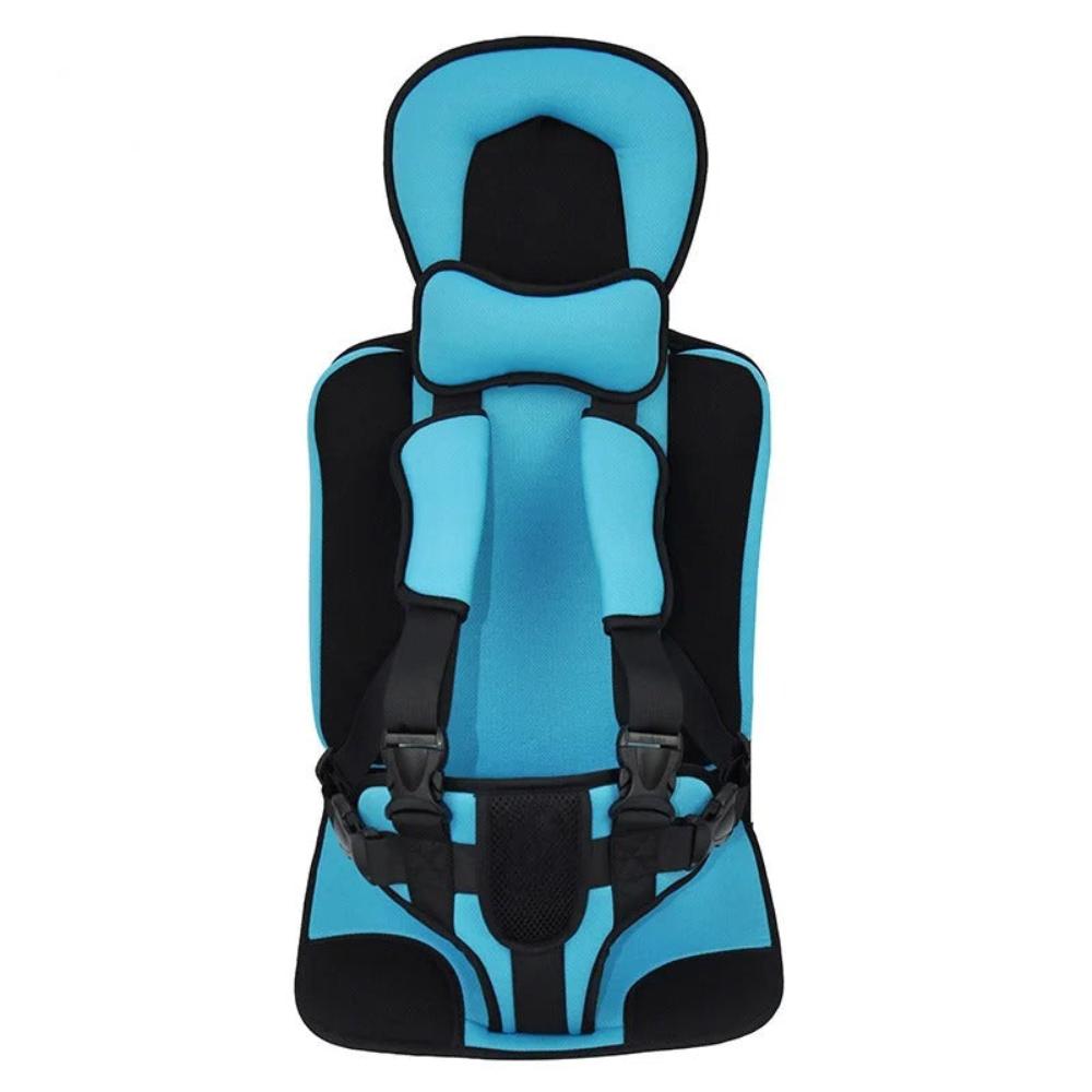 Secure unisex travel cushion seat for kids, easily attaching to suitcases for safe and comfortable baby travel.