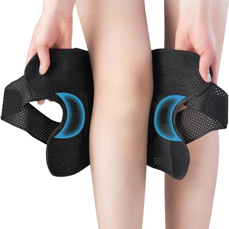 Knee compression sleeve with springs for arthritis relief, joint pain, enhancing mobility & knee protection.