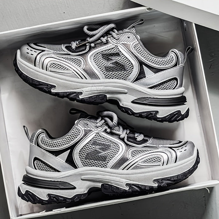 Comfortable unisex lace-up walking shoes, perfect for daily outdoor activities.