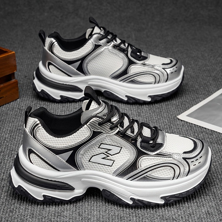 Durable lace-up unisex sneakers, providing secure fit for walking & casual use.