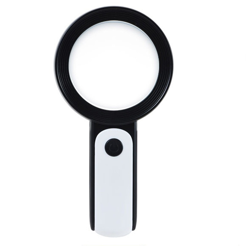 Unisex LED magnifying glass, 30x power, for clear reading of small print and detailed documents.
