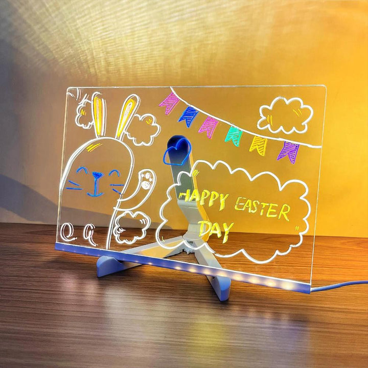 Unisex LED message board & erasable glow night light. Perfect for creative notes, reminders, or unique home decor.