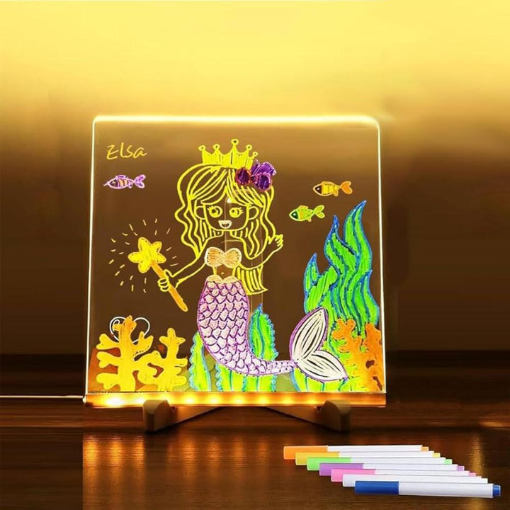 Modern LED message board with bright glow. An erasable reminder board & night light, ideal for home decor & gifts.