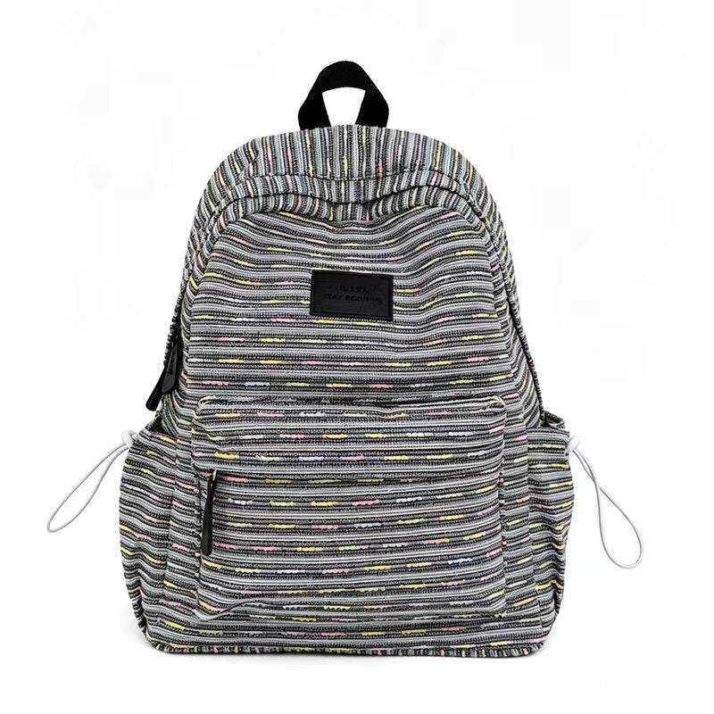 Fashionable woven lightweight everyday backpack, durable design suitable for unisex school and work.