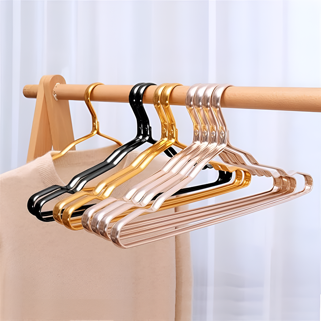 Unisex luxury velvet hangers, anti-slip design for closet organization & space-saving wardrobe storage.