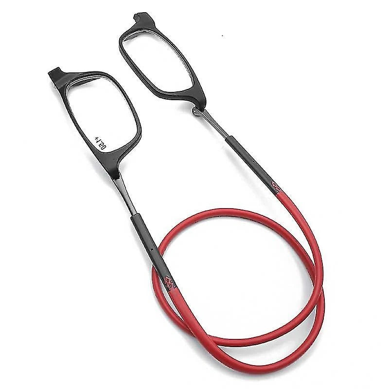 Unisex magnetic neck-hanging reading glasses in gray. Lightweight, comfortable, & easy access readers for daily use.