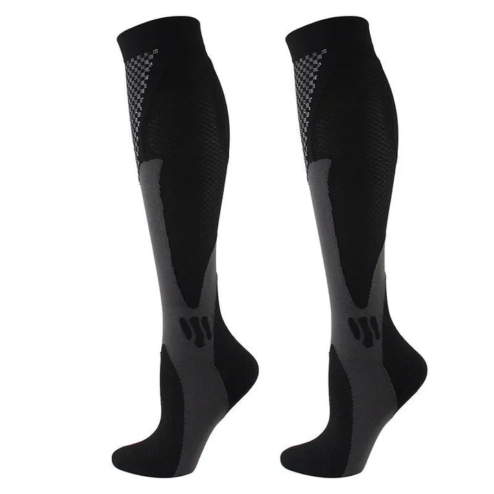 Medical compression stockings for men and women, offering therapeutic support for varicose veins and leg swelling.