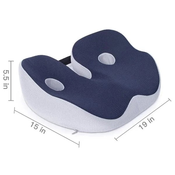 Premium memory foam cushion offers superior tailbone & posture relief. Supports healthy spinal alignment in any seat.