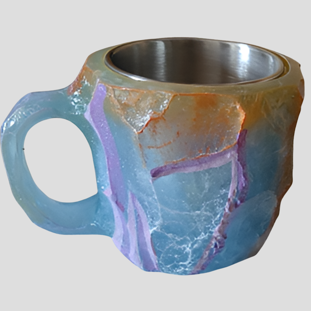 A set of unique sparkling crystal coffee mugs with zircon design. Luxury home decor drinkware.