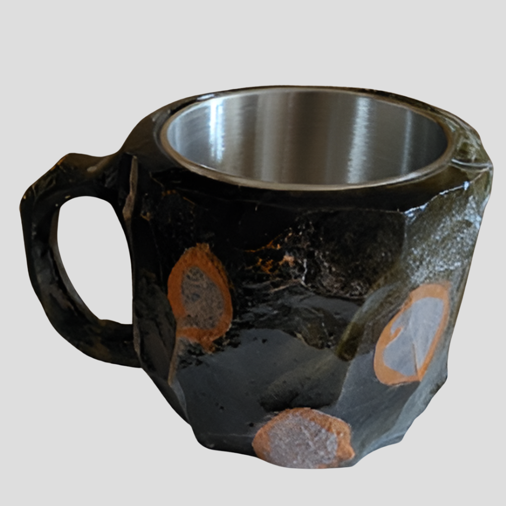 Pair of luxury mineral crystal coffee mugs with star zircon design. Ideal for unique drinkware gifts.