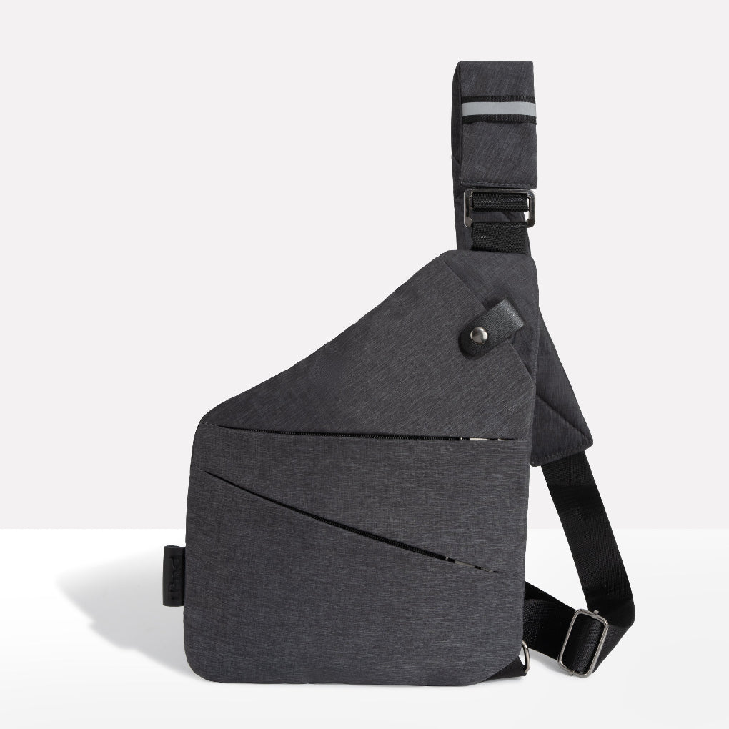 Unisex minimalist anti-theft crossbody bag for secure urban travel & daily essentials. RFID protected sling.