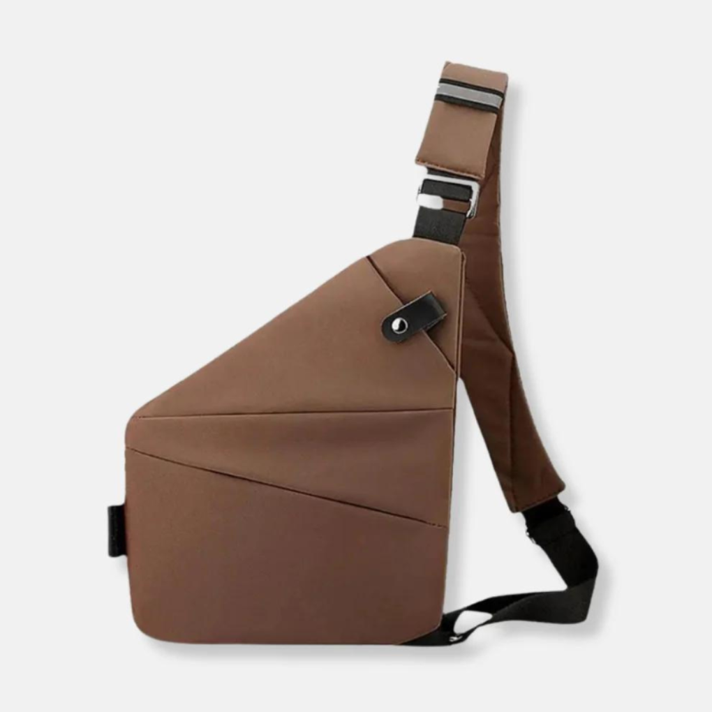 Lightweight black anti-theft crossbody bag, minimalist design, durable for travel & daily use.