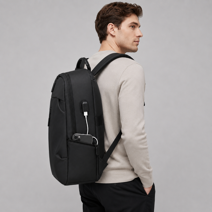 Minimalist work & school backpack with organized compartments for daily essentials & laptop.