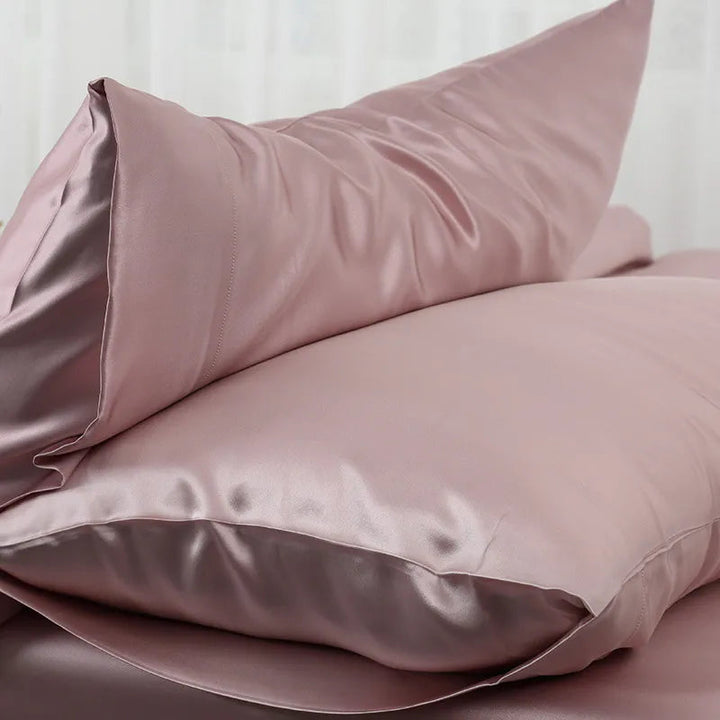 Soft, smooth mulberry silk pillowcase, natural & gentle for delicate skin & hair protection.