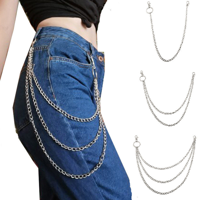 Unisex multi-layered metal wallet & key chain. Perfect for punk, gothic, and street style fashion accessories.
