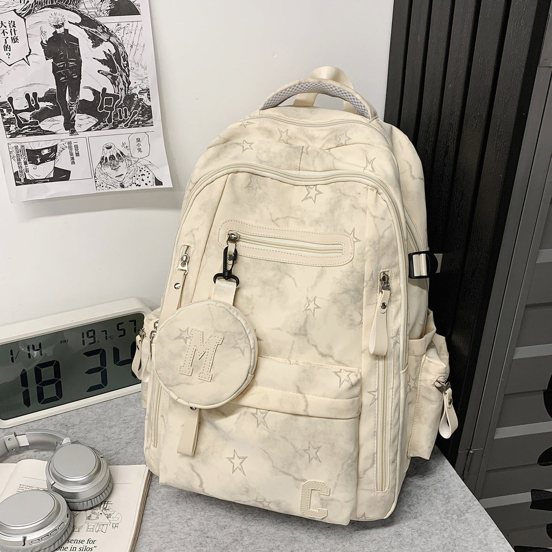 Stylish unisex travel & school backpack with laptop compartment and multiple pockets for daily commute.