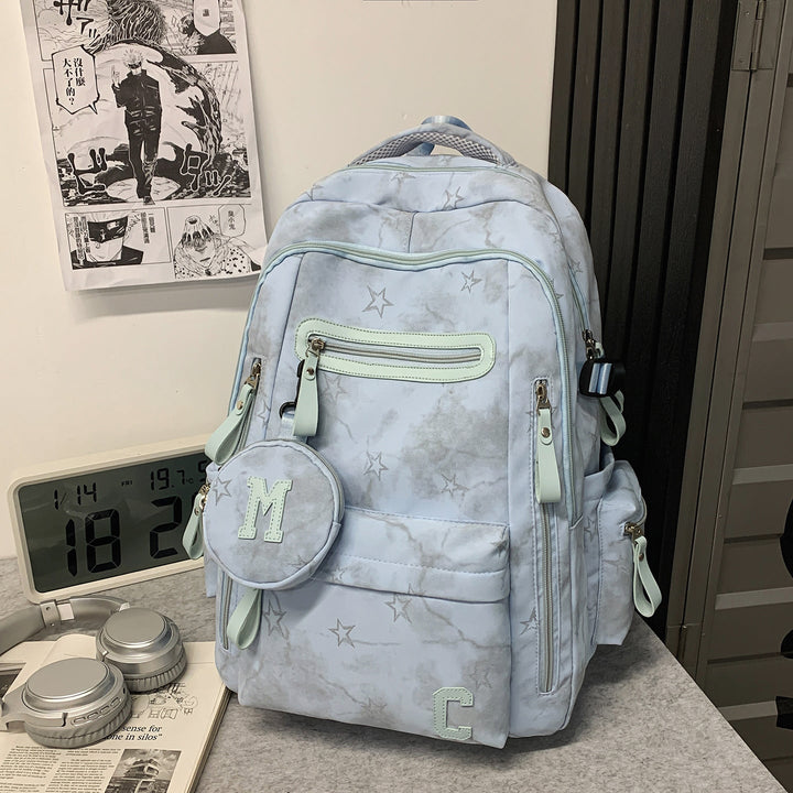 Front view of a versatile unisex multi-pocket backpack, perfect for daily essentials, travel, or school.