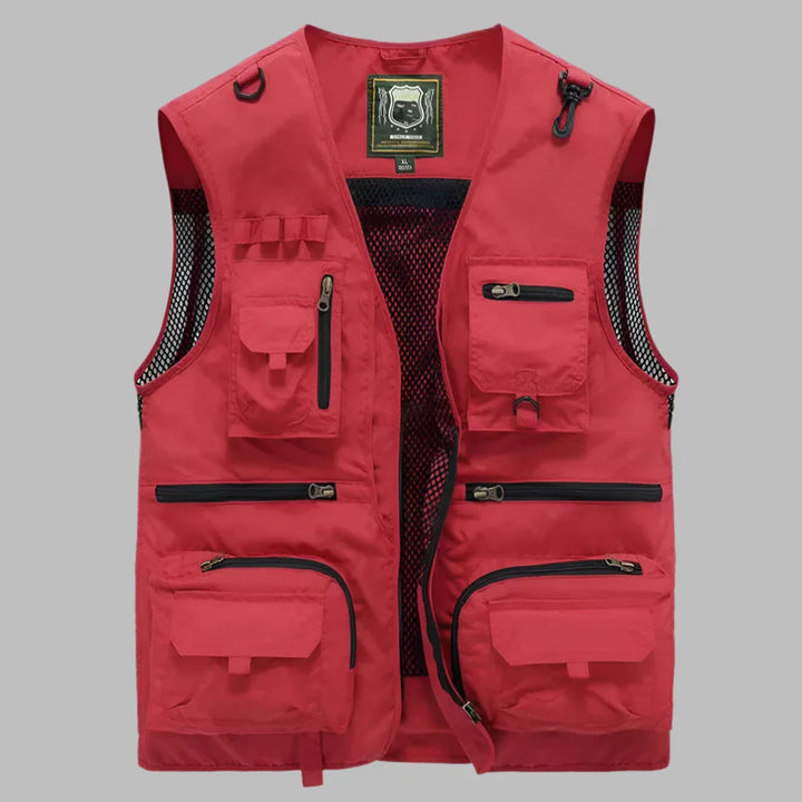 Unisex multi-pocket summer vest, lightweight & breathable, ideal for travel, photography, outdoor activities.