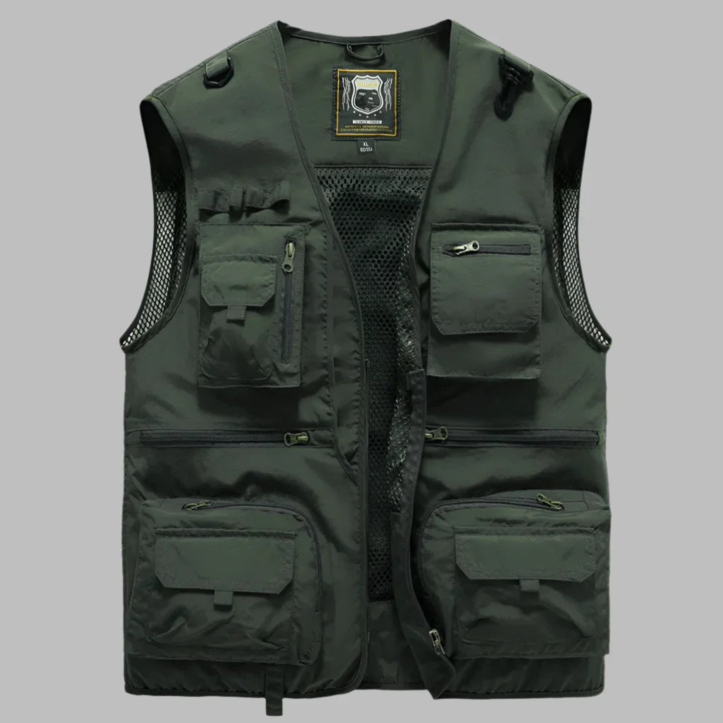 Breathable, water-resistant multi-pocket vest, lightweight summer outerwear for unisex casual & outdoor activities.