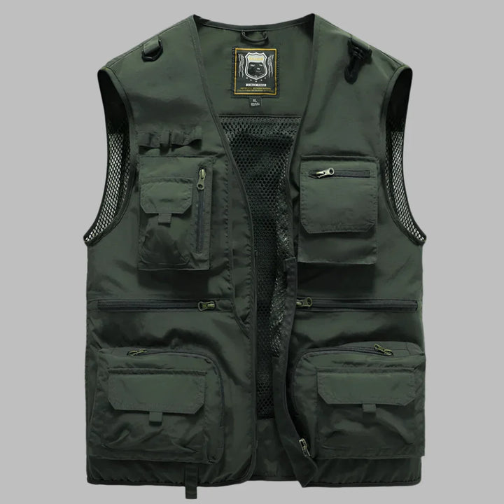 Breathable, water-resistant multi-pocket vest, lightweight summer outerwear for unisex casual & outdoor activities.