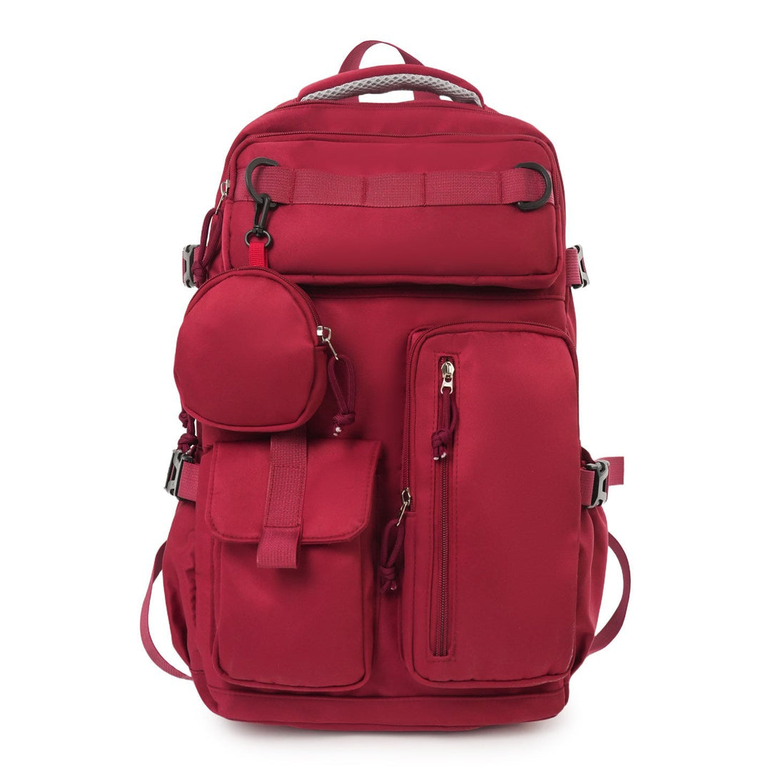 Versatile unisex multi-pocket backpack, an essential durable utility bag for school, travel, and laptop transport.