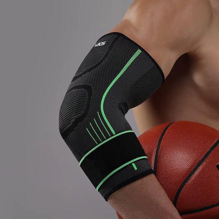 Adjustable unisex elbow support for active pain relief & comfortable joint compression.