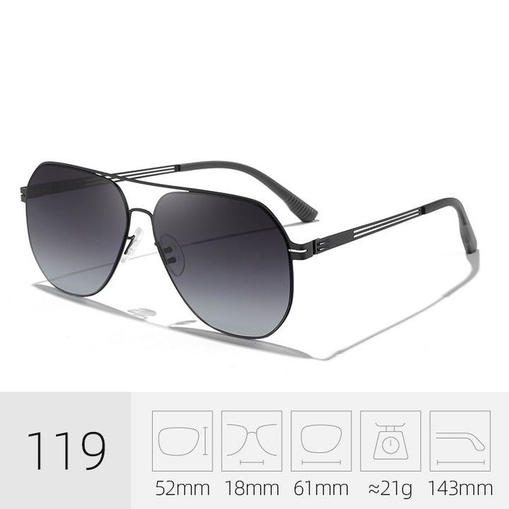 Modern unisex oversized aviator sunglasses, a trendy eyewear choice for summer adventures.