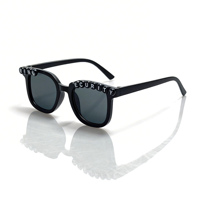 Trendy oversized square graphic sunglasses, unisex accessory for parties & festivals. Full UV protection.