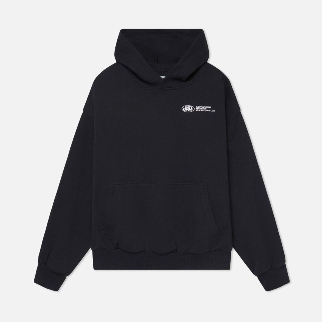 Cozy oversized hooded sweatshirt featuring a practical kangaroo pocket and a relaxed fit.