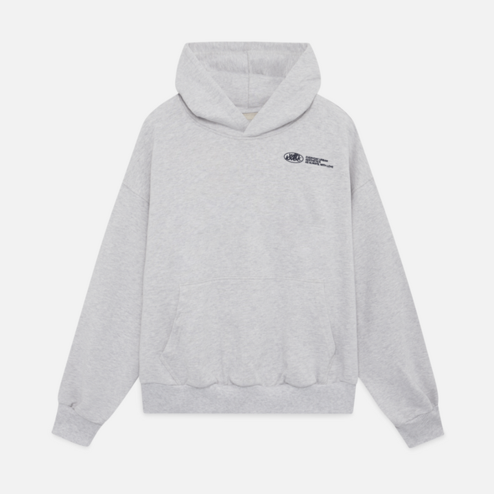 Fashionable oversized graphic hoodie, perfect for statement street style, featuring a "withlove" back print.