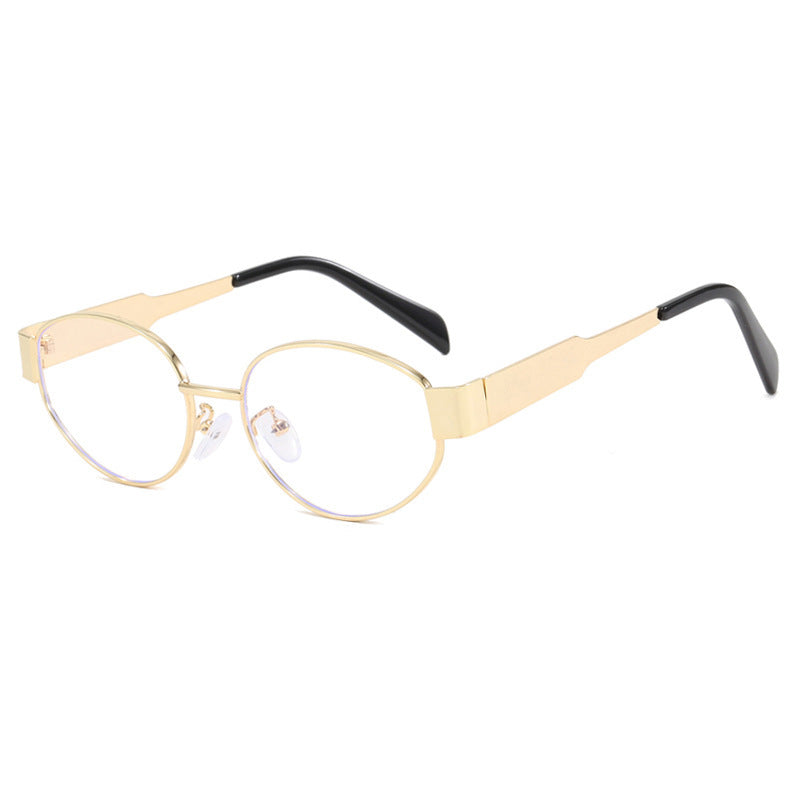 Stylish unisex oversized metal frame sunglasses, a trendy summer accessory for eye protection.