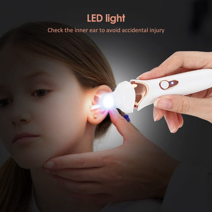 Unisex painless earwax removal vacuum, gentle ear cleaner with LED light for safe ear hygiene.