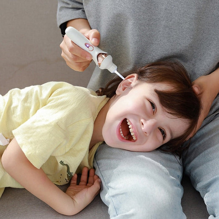 Health-focused painless ear cleaner vacuum, gentle earwax remover with LED light for personal ear care.