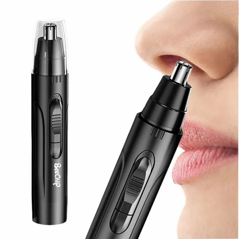 Unisex painless electric nose & ear hair trimmer for precise, comfortable grooming & hygiene.