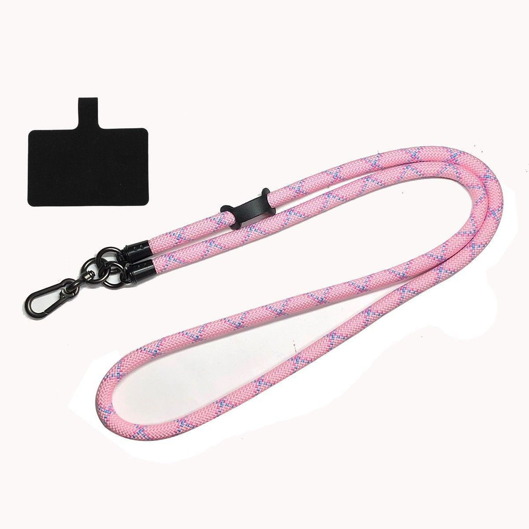 Durable patterned nylon lanyard ensures secure holding for ID badges & keys.