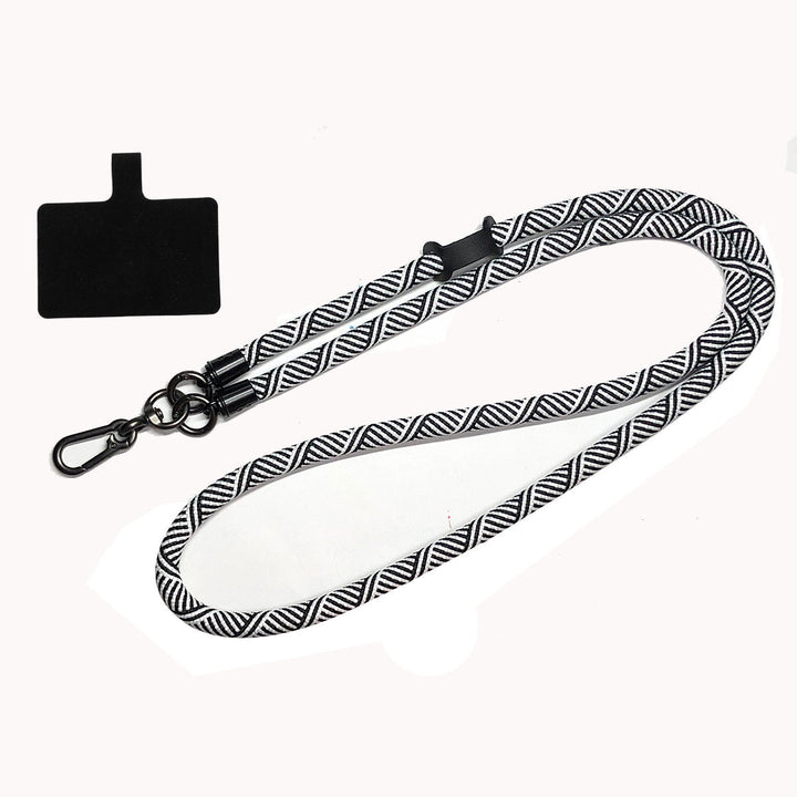 Comfortable unisex patterned nylon lanyard for carrying keys, ID badges.