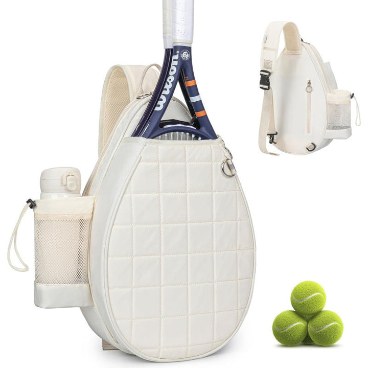 Unisex pink & black sporty tennis backpack with padded straps, durable for court, gym, or travel.