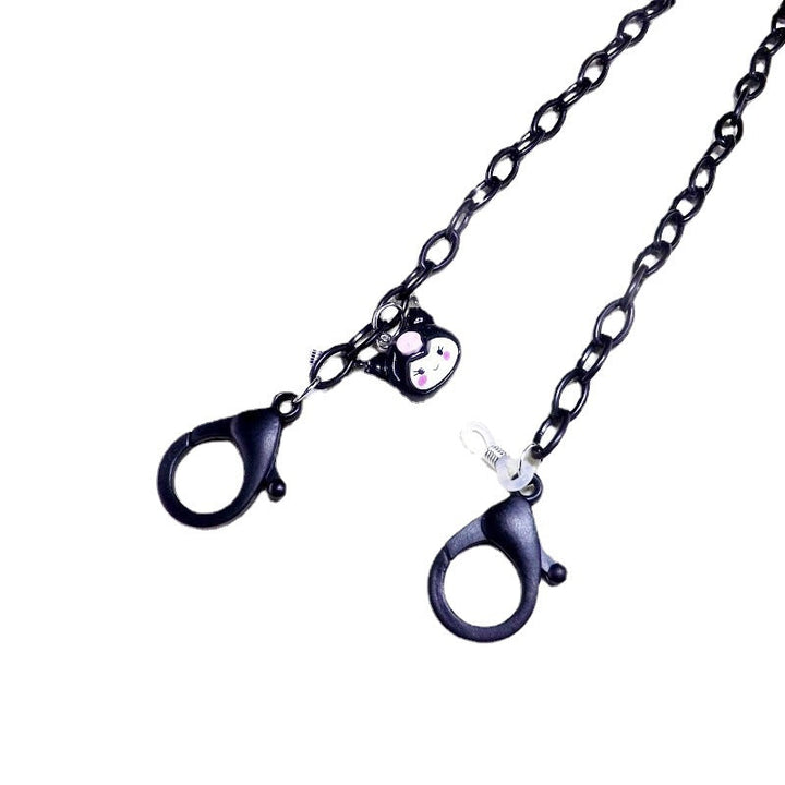 Functional spectacle chain, a clear unisex accessory with a fun dog pendant, for secure eyewear.