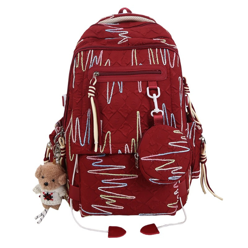 Playful graphic backpack for everyday adventures, a durable & colorful school bag for students & travel.