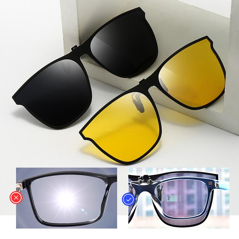 Outdoor eyewear: Unisex polarized flip-up clip-on sunglasses with UV400 for ultimate glare reduction.