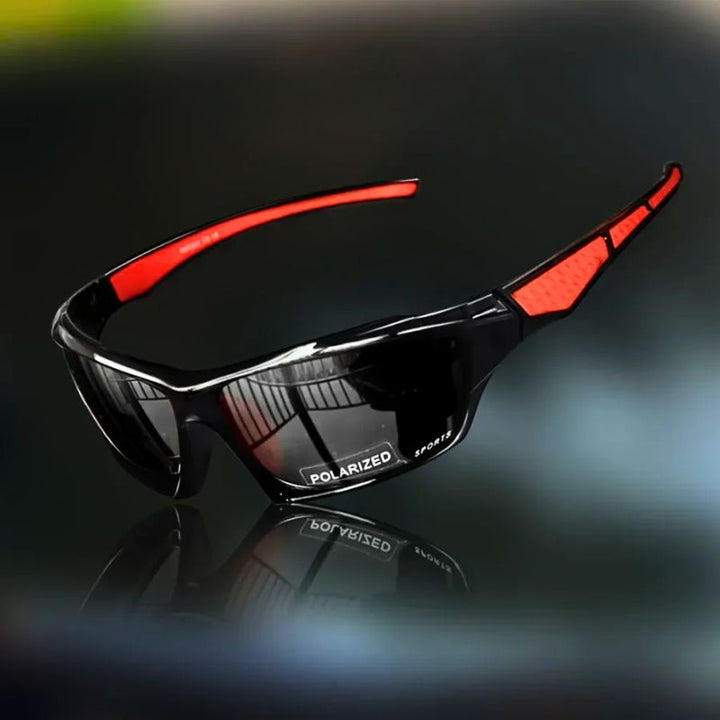 Stylish unisex shield sunglasses with polarized lenses, offering excellent glare reduction & clear vision.
