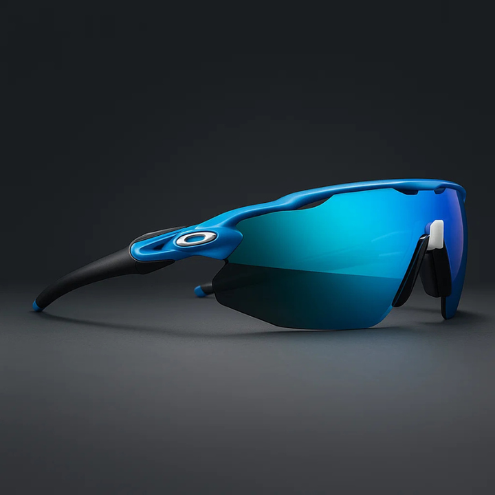 Sleek polarized shield sunglasses for active men & women, perfect for running & cycling.