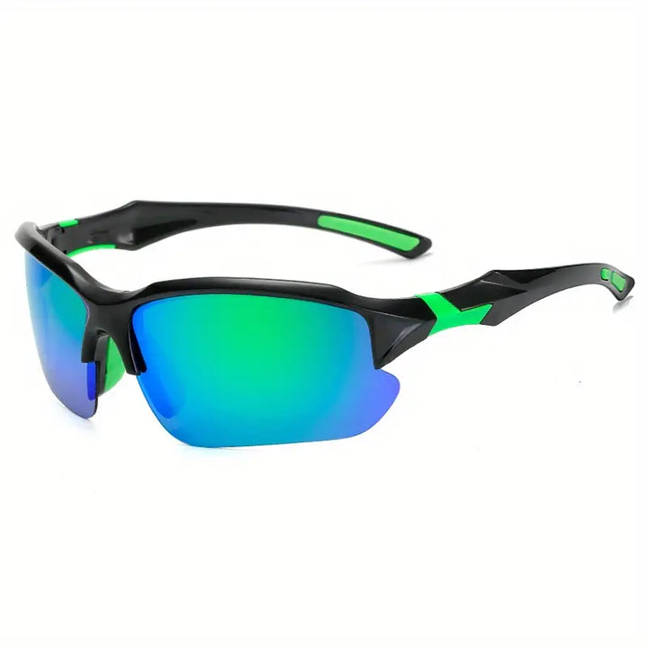Polycarbonate unisex sports eyewear, ergonomic fit for fishing & active outdoor gear.
