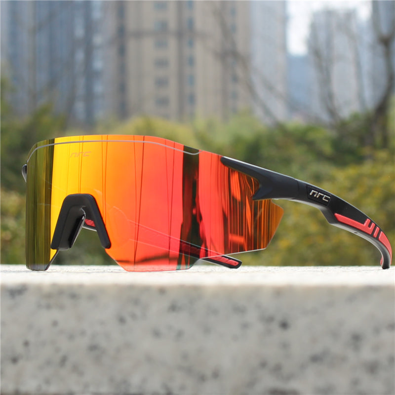 Unisex polarized sports sunglasses with UV protection, ideal for active outdoor lifestyles like cycling & running.