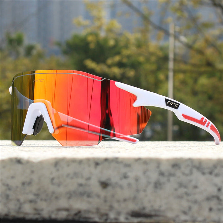Lightweight polarized sports sunglasses for cycling & running, offering superior UV protection and glare reduction.