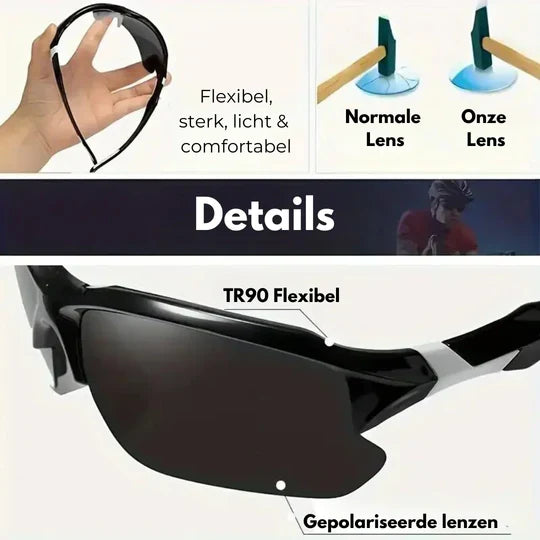 Unisex polarized sports sunglasses with UV400 protection for enhanced clarity and comfort.